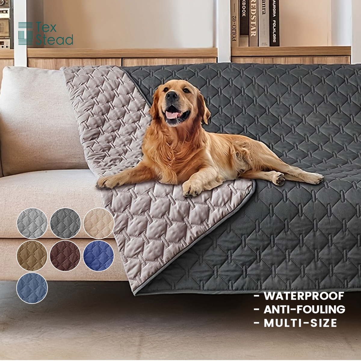 Mattress Protector Waterproof - ที่นอนสัตว์เลี้ยงแบบหนา กลับด้านได้, แผ่นรองสุนัขกันลื่น ซักได้, ผ้าคลุมโซฟาโฟม PU