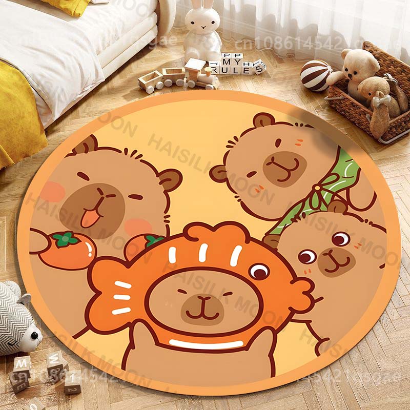 Home Textiles Rug - น่ารัก Capybara การ์ตูนพิมพ์พรมห้องนั่งเล่นห้องนอนโต๊ะเก้าอี้โซฟาพรมตกแต่งและพรม Play Mat สําหรับของขวัญ