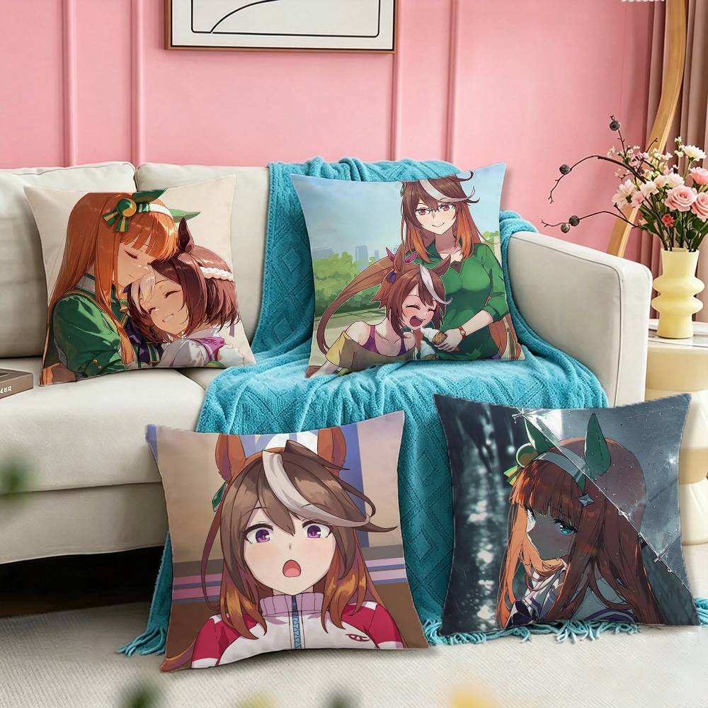Home Textiles Week - ปลอกหมอนพิมพ์ลายสองด้านลาย Special Week Silence Suzuka Tokai