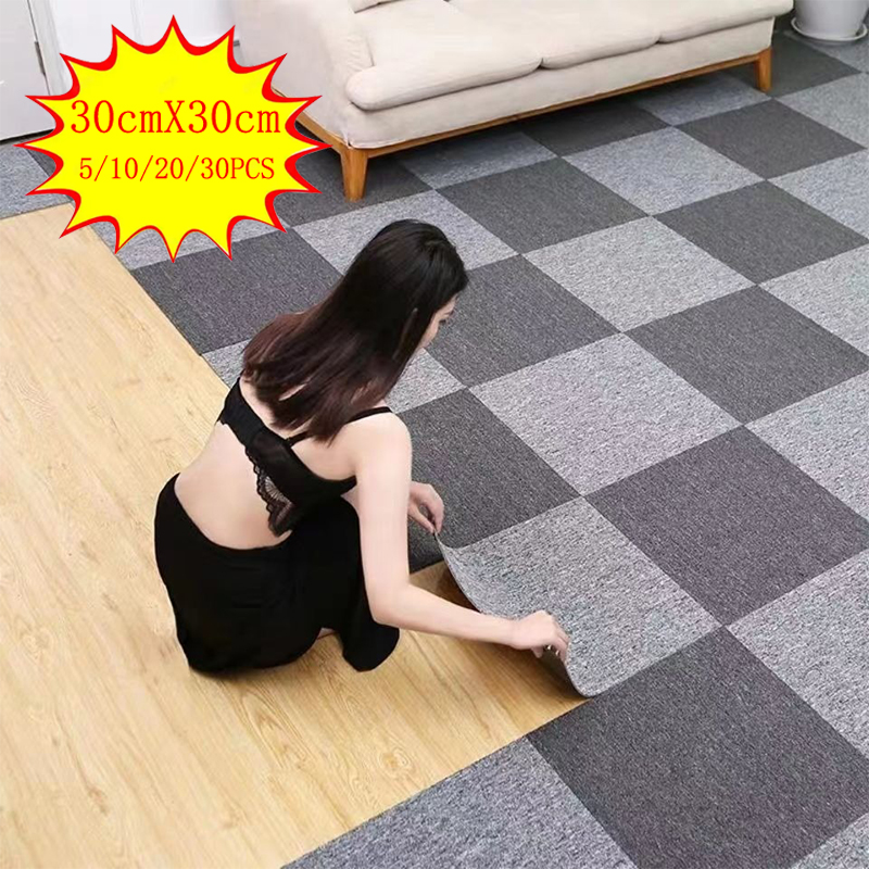 Home Textiles Rug - 30X30 ซม.Self-Adhesive Anti SLIP Splicing BLOCKชั้นพรมห้องนอนพรมพรมดูดซับน้ําและAnti