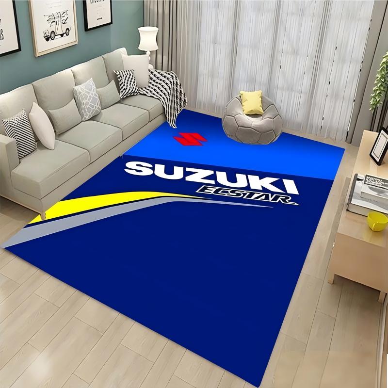 Home Textiles Rug - พรมปูพื้นลายรถมอเตอร์ไซค์ซูซูกิ สำหรับตกแต่ง โชว์รถ ใช้ในโรงรถ แข่งรถ มอเตอร์ไซค์ไฟฟ้า