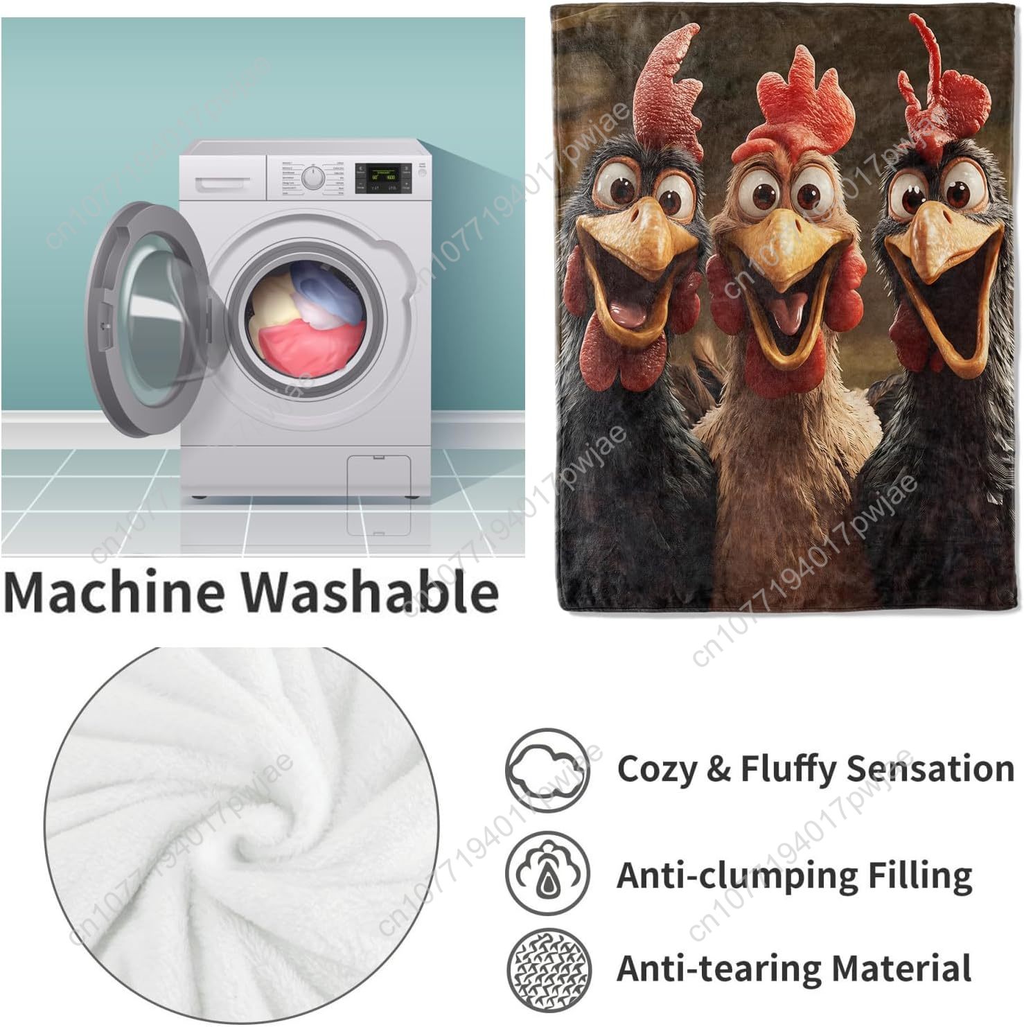 ของขวัญผ้าห่มไก่สำหรับผู้หญิง  - Home Textiles & Decorations บทวิจารณ์และราคา
