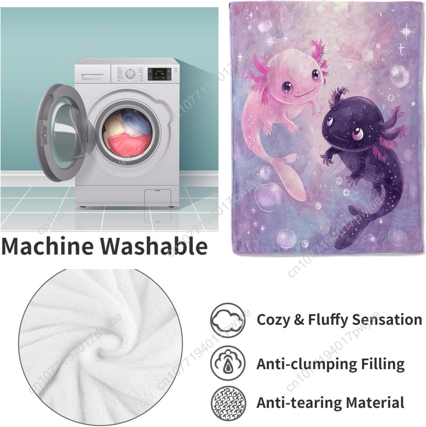 ผ้าห่มอ็อกโซโลตล์ น่ารัก ผ้าห่ - Home Textiles & Decorations บทวิจารณ์และราคา