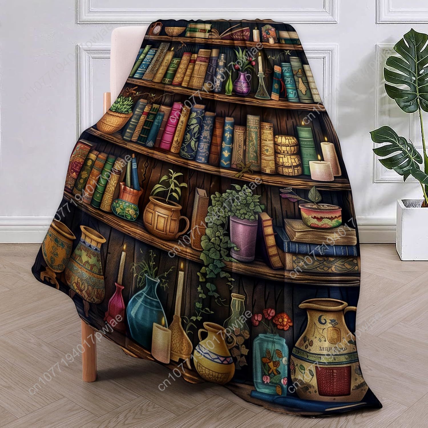 ผ้าห่มลายชั้นวางหนังสือวินเทจ  - Home Textiles & Decorations บทวิจารณ์และราคา