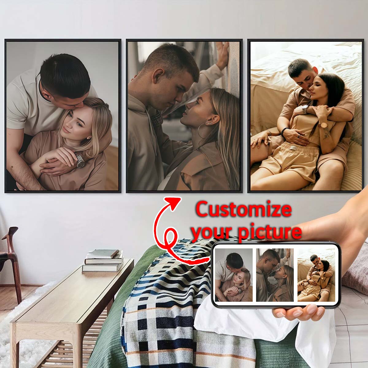 ภาพวาดสีน้ำมันแบบสามชิ้น - กรอ - Home Textiles & Decorations บทวิจารณ์และราคา