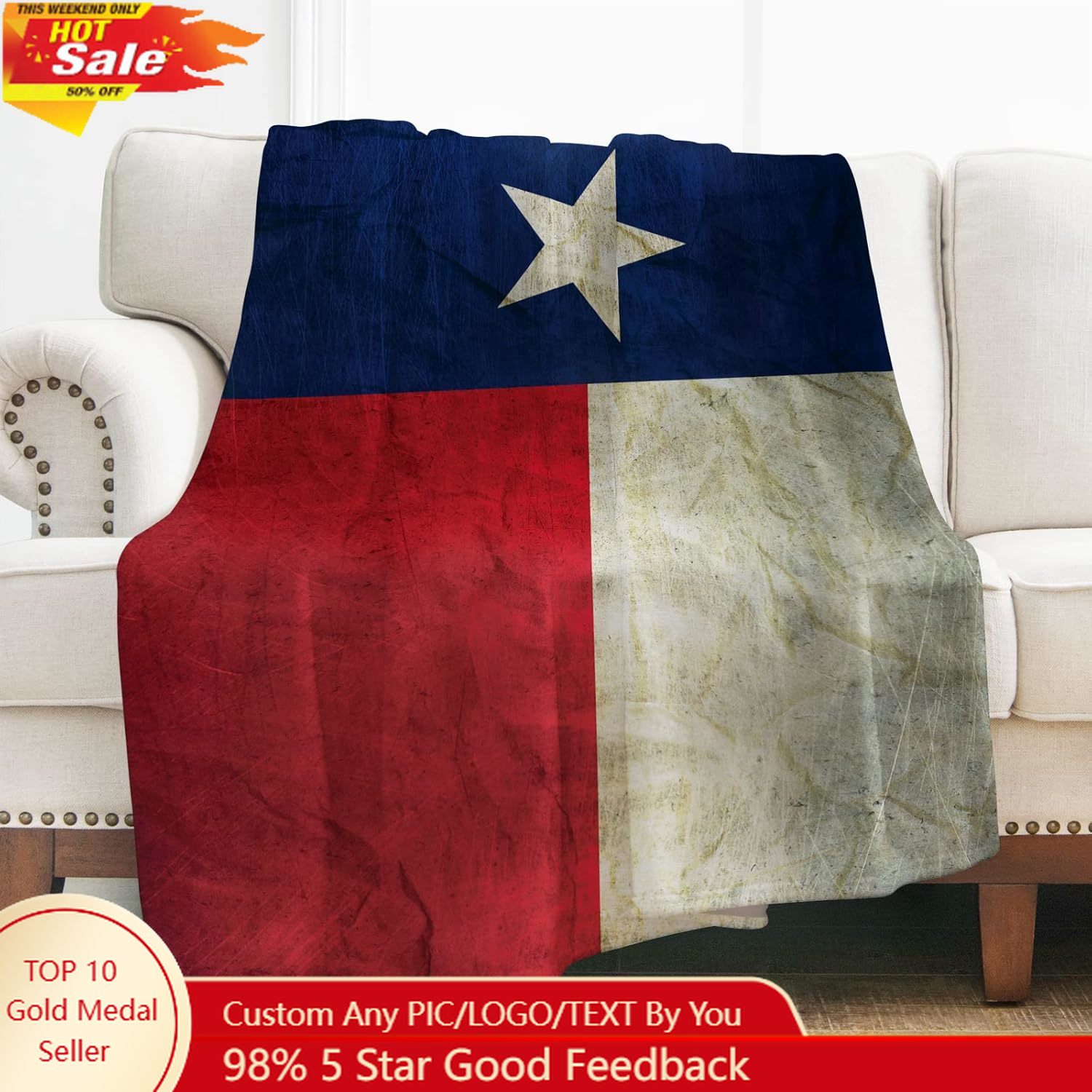 ผ้าห่มลายธงชาติเท็กซัสของเลเวน - Home Textiles & Decorations บทวิจารณ์และราคา