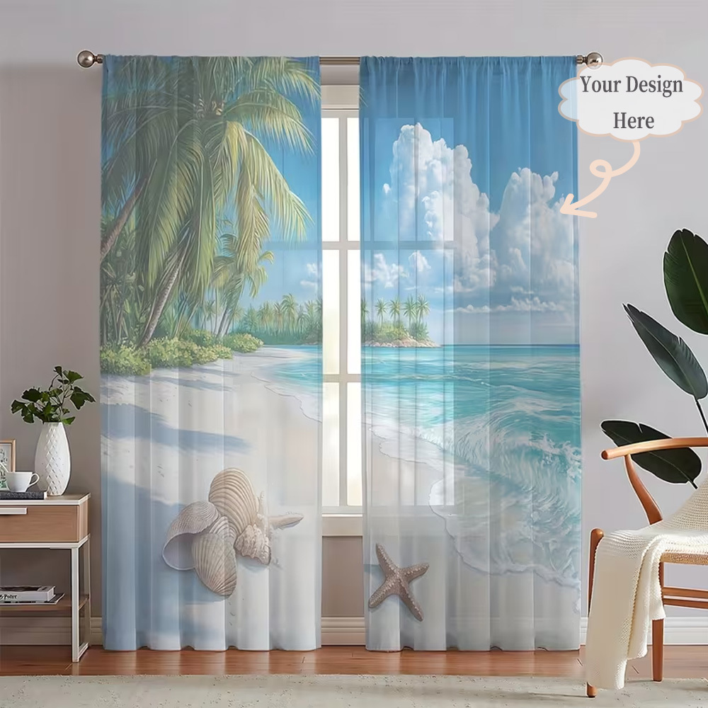 ผ้าม่านโปร่งแสงแบบแบน 2 มิติ 2 - Home Textiles & Decorations บทวิจารณ์และราคา