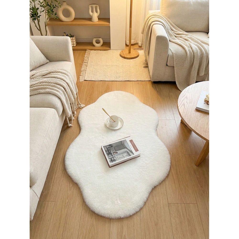 พรมขนนุ่มสีขาวสำหรับห้องนอน ห้ - Home Textiles Rug บทวิจารณ์และราคา