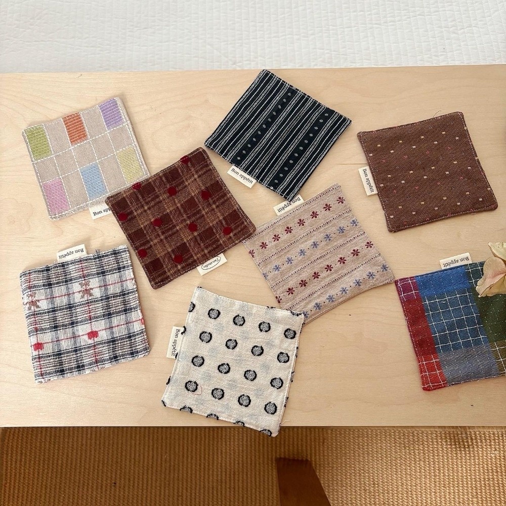แผ่นรองแก้วน้ำสีสันสดใส ผ้าฝ้า - Home Textiles Discount บทวิจารณ์และราคา