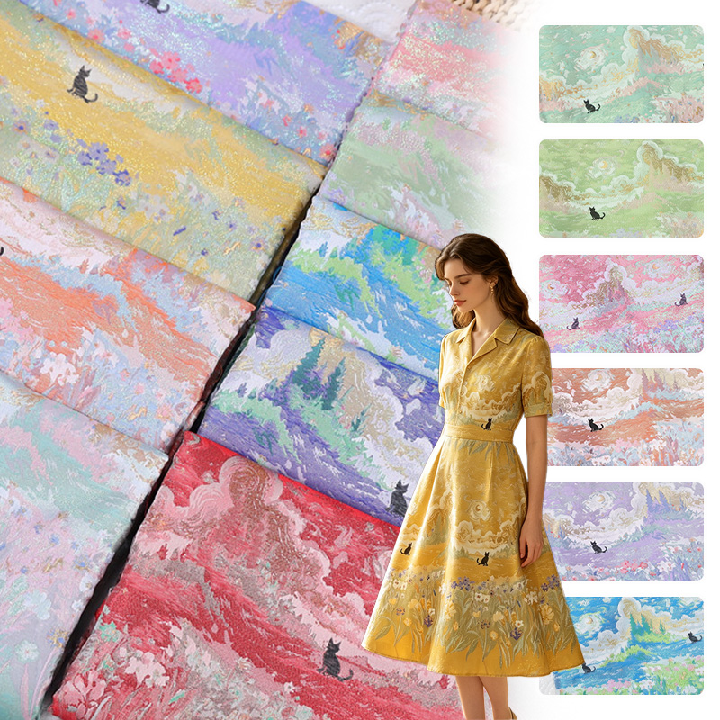 ผ้าไหมแจ็คการ์ดลายวินเทจสีทอง  - Home Textiles Trends บทวิจารณ์และราคา