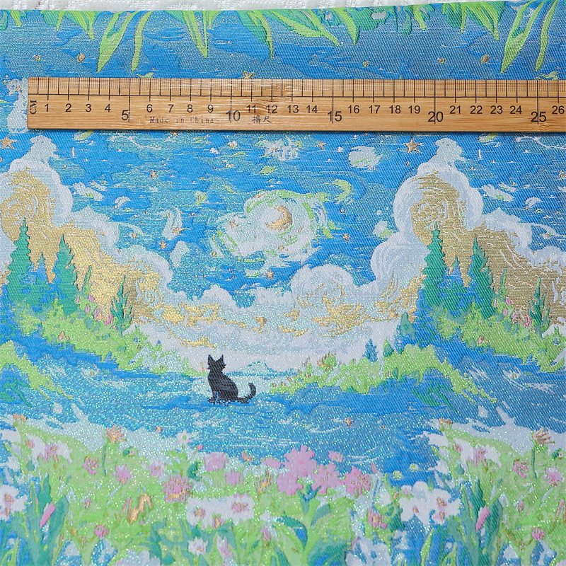 ผ้าไหมแจ็คการ์ดลายวินเทจสีทอง  - Home Textiles Trends บทวิจารณ์และราคา
