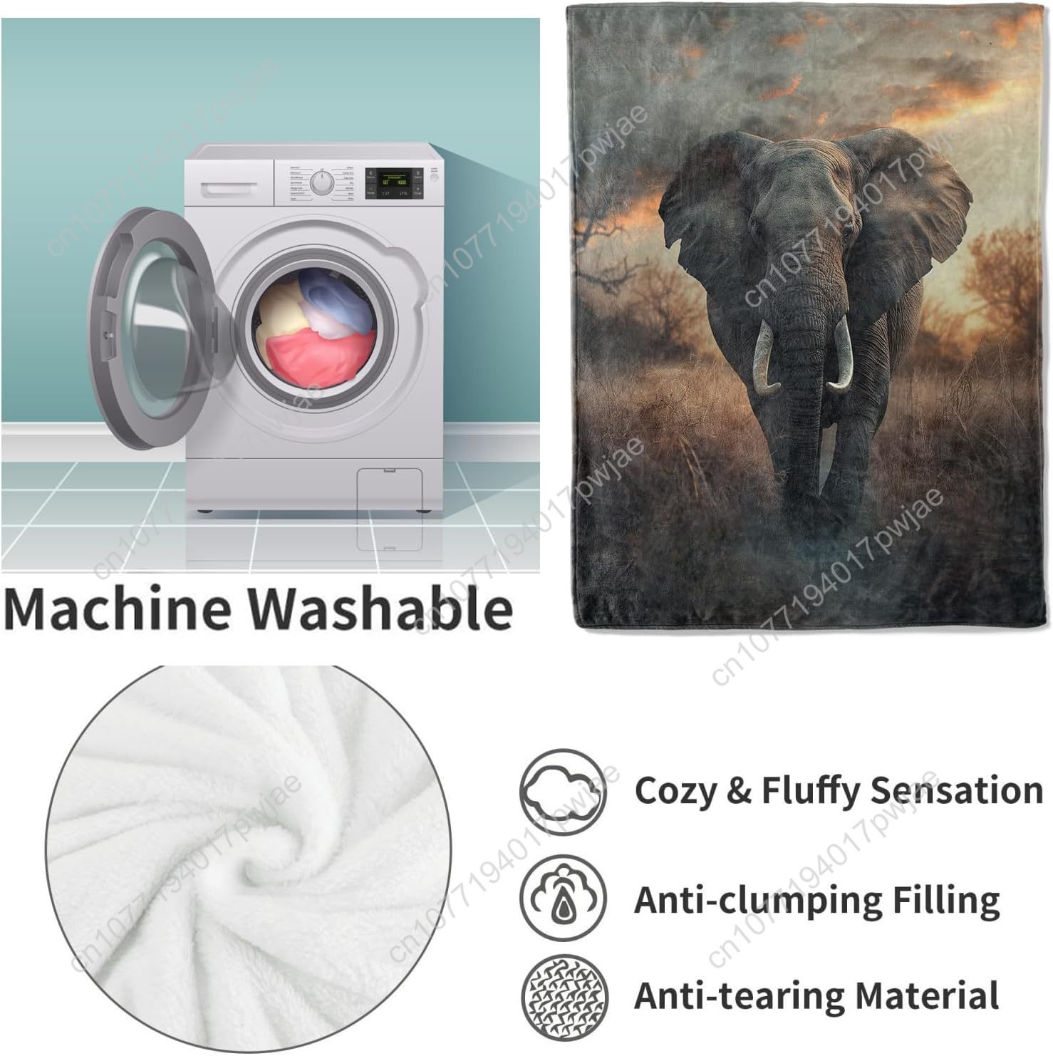ผ้าห่มขนช้าง ลายธรรมชาติสมจริง - Home Textiles & Decorations บทวิจารณ์และราคา