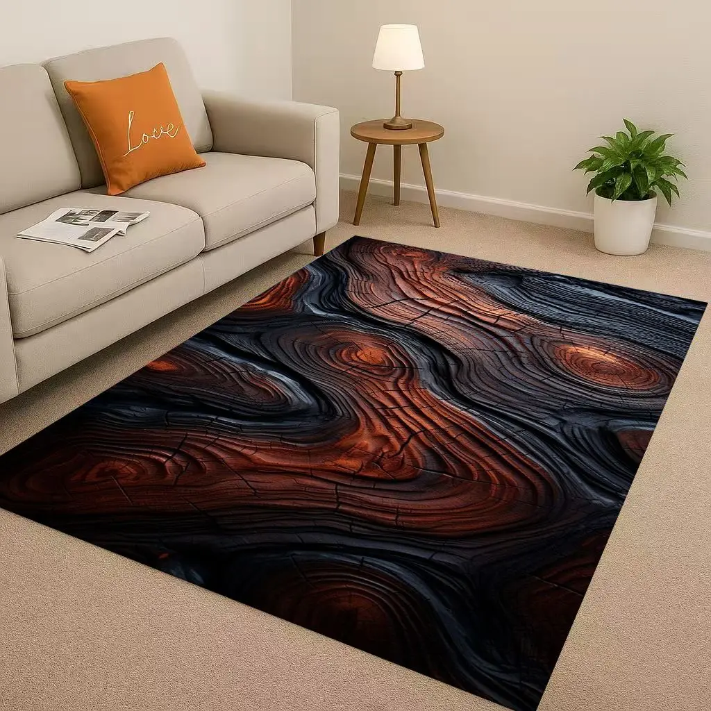 พรมปูพื้นลายไม้คลาสสิก สีน้ำตา - Home Textiles Rug บทวิจารณ์และราคา