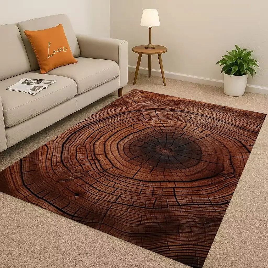 พรมปูพื้นลายไม้คลาสสิก สีน้ำตา - Home Textiles Rug บทวิจารณ์และราคา