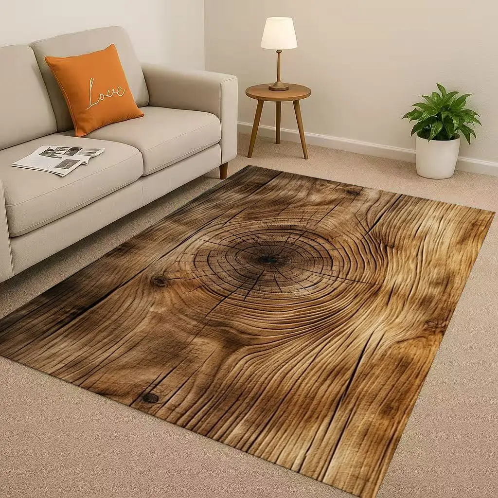 พรมปูพื้นลายไม้คลาสสิก สีน้ำตา - Home Textiles Rug บทวิจารณ์และราคา