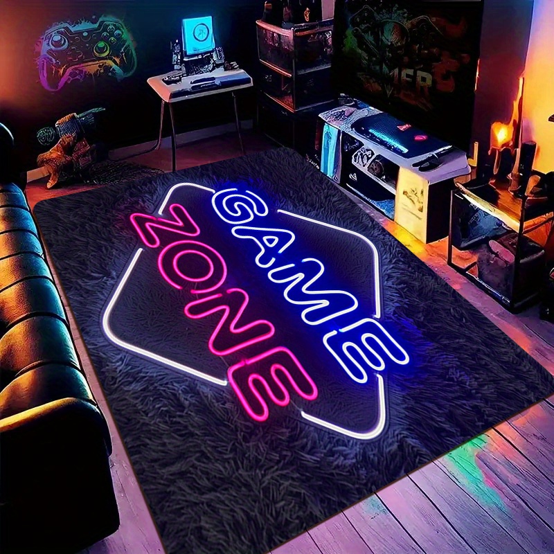 พรมปูพื้นลายเกมโซนนีออนเทียม ก - Home Textiles Rug บทวิจารณ์และราคา