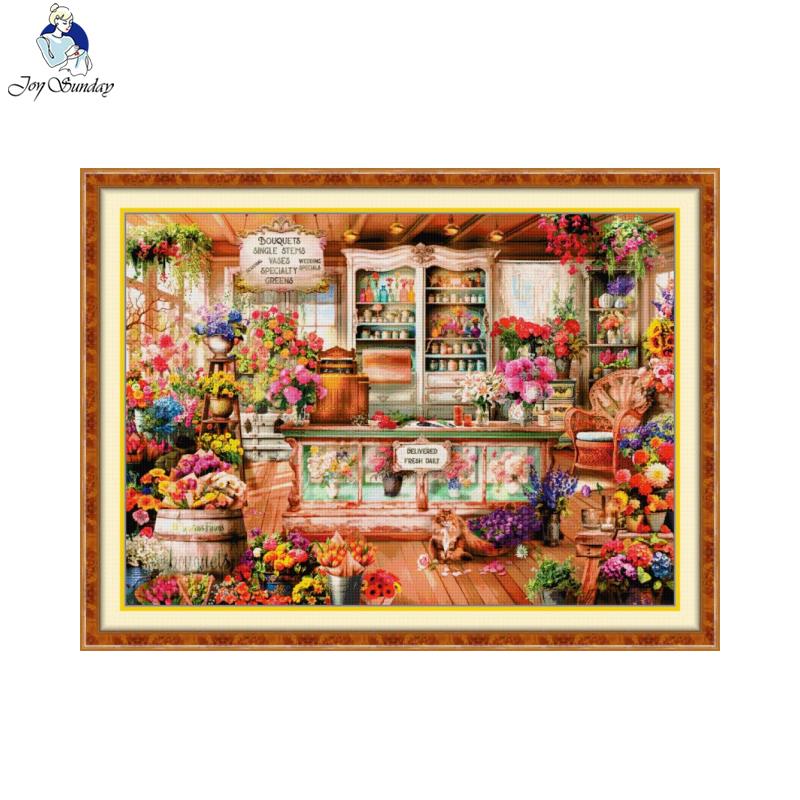 ชุดปักครอสติชลายร้านดอกไม้จอยซ - Home Textiles Discount บทวิจารณ์และราคา
