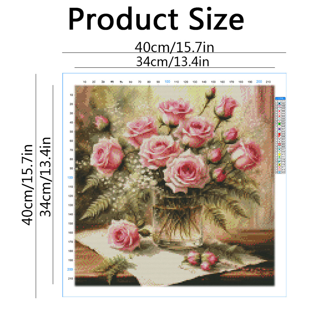 ชุดปักครอสติชลายดอกกุหลาบ HUAC - Home Textiles Discount บทวิจารณ์และราคา