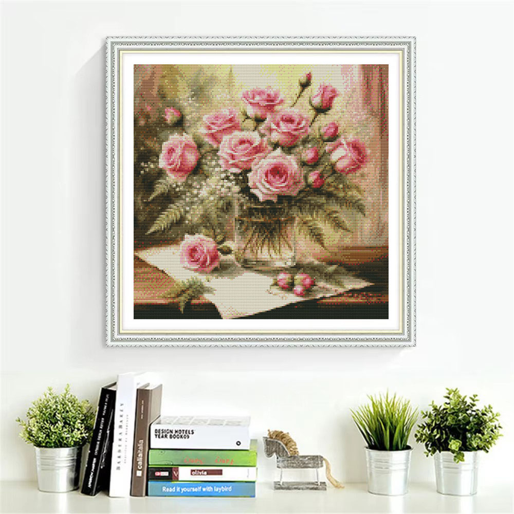 ชุดปักครอสติชลายดอกกุหลาบ HUAC - Home Textiles Discount บทวิจารณ์และราคา