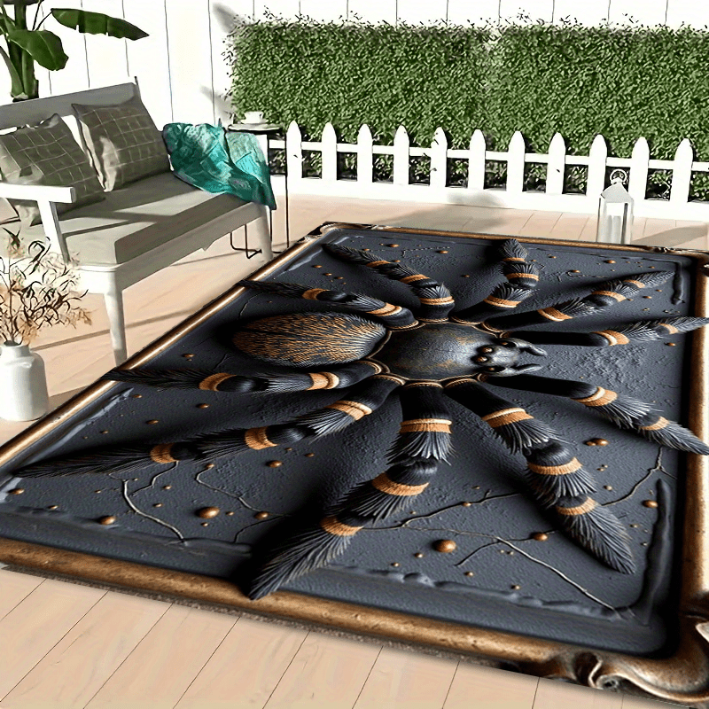 พรมปูพื้นลายแมงมุมสีดำ พรมปูพื - Home Textiles Rug บทวิจารณ์และราคา